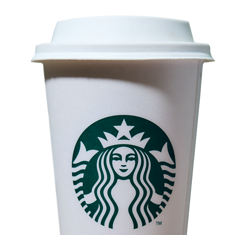Starbucks paper takeaway cup and lid