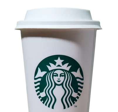 Starbucks paper takeaway cup and lid